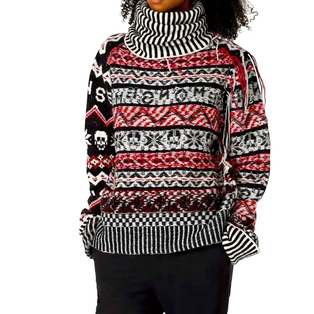 Monse Fairisle Aspre Turtleneck Sweater With Skulls